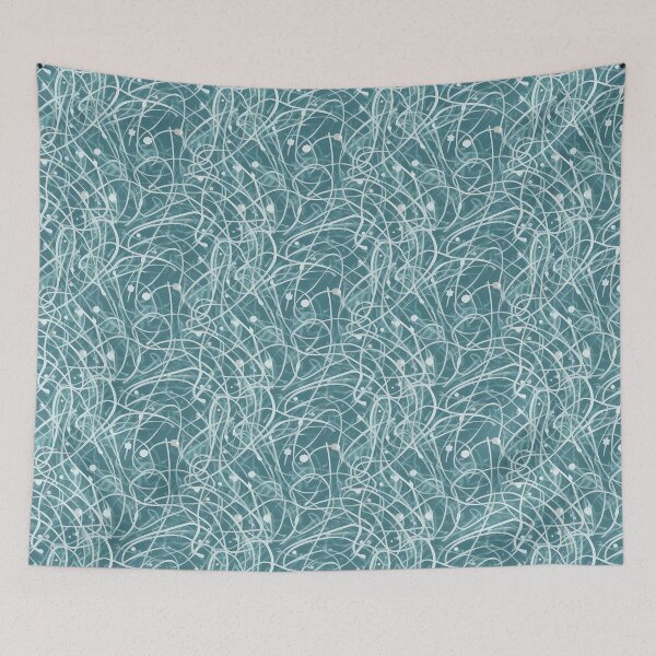 Item preview, "Blue Lines and Circles Sticker" Pattern Design  designed and sold by Litheon.