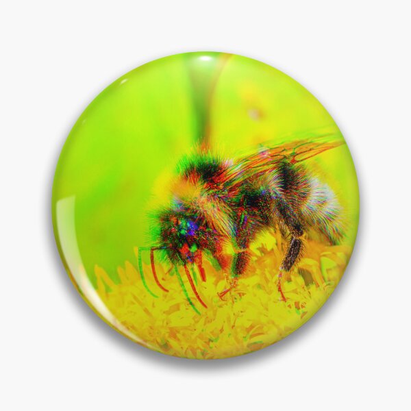 Item preview, Psychedelic Bee on White Flowers  designed and sold by Stonio.