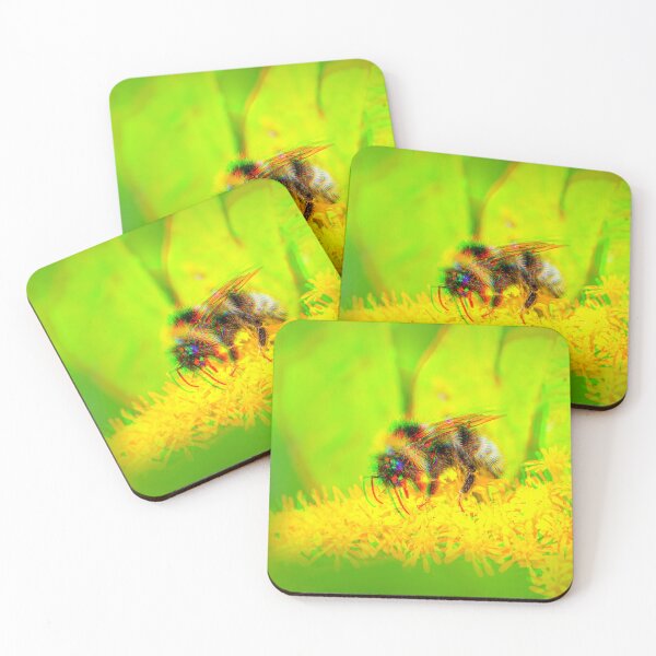 Item preview, Psychedelic Bee on White Flowers  designed and sold by Stonio.