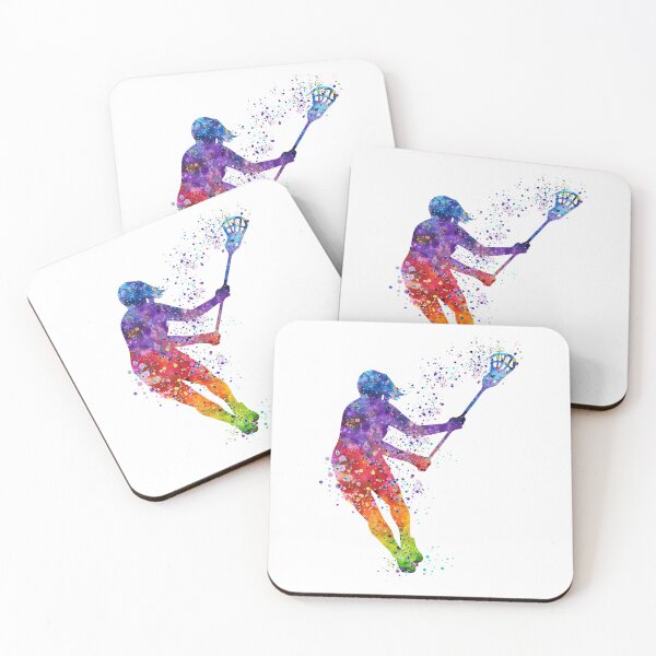 Aperçu de l'œuvre Lacrosse Girl Player Aquarelle Silhouette Peinture créée et vendue par LotusGifts.