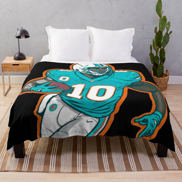 Miami Dolphins Helmet Watercolor Art Fleece Blanket