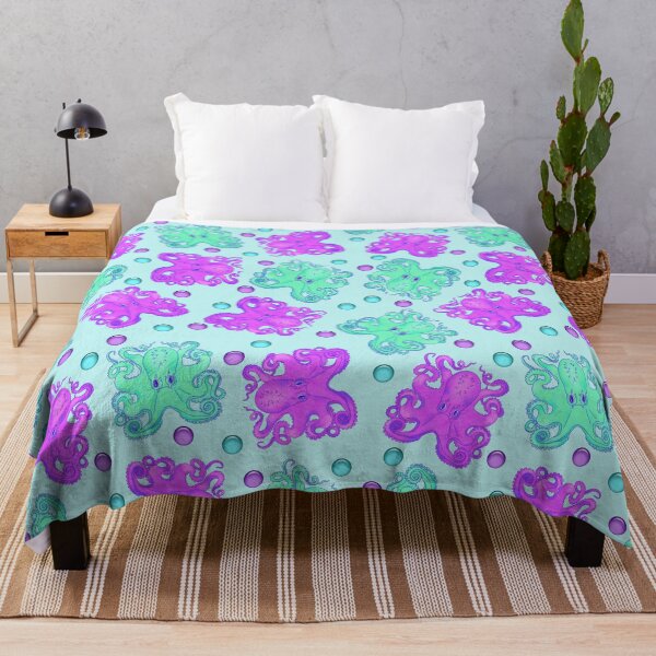 Item preview, Colorful Purple and Turquoise Octopus Repeat Pattern designed and sold by LaRoach Digital Arts.