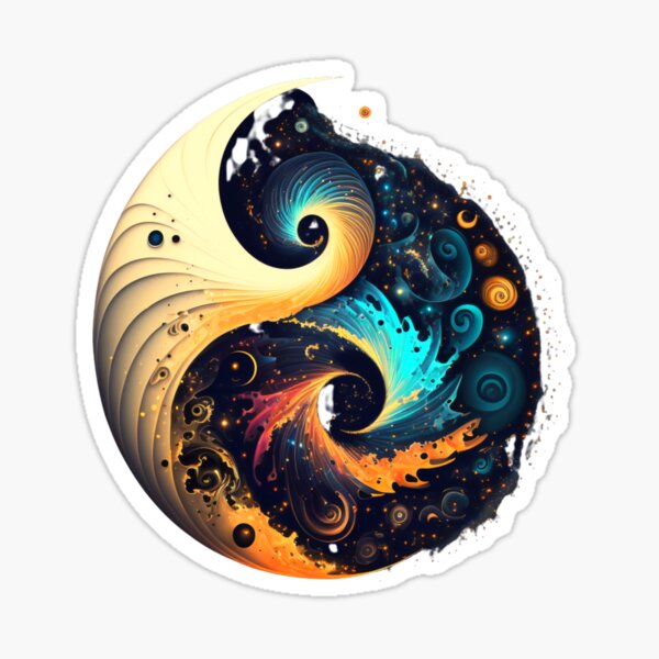 Fibonacci Style Rainbow Universe Sticker