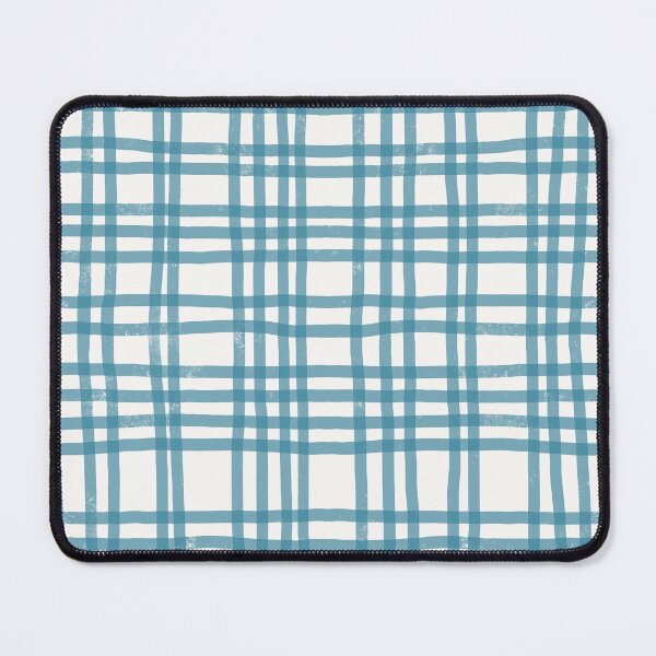 Item preview, Organic textured plaid in eye catching turquoise and cream designed and sold by FrancesPoff.