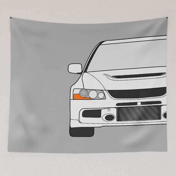 Artikelvorschau, Mitsubishi Lancer EVO IX weiße Farbe entworfen und verkauft von EdimDesign.