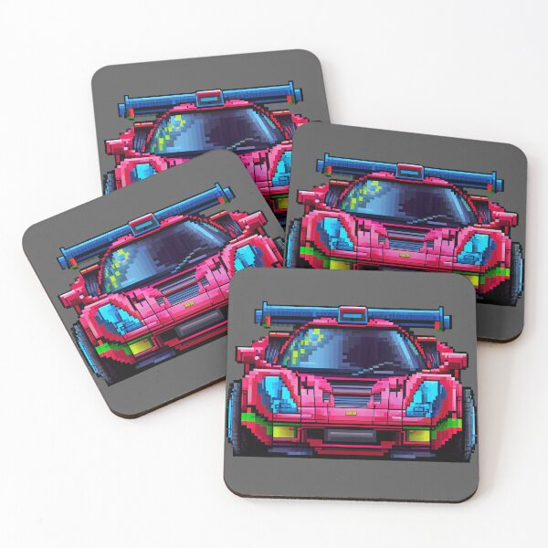 Artikelvorschau, Roter Supersportwagen in Pixelkunst. entworfen und verkauft von Pixelarium.