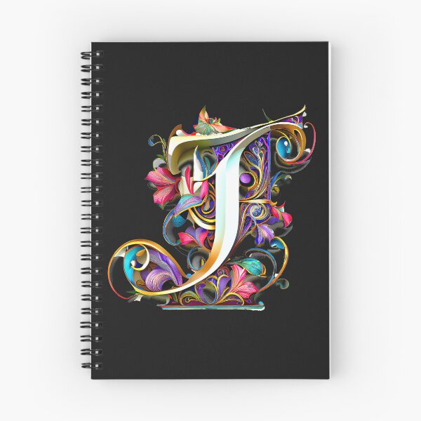 Item preview, Art Font Letter T: Art Nouveau Style, Unique and Colorful, Black Background designed and sold by factory88.