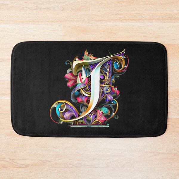 Item preview, Art Font Letter T: Art Nouveau Style, Unique and Colorful, Black Background designed and sold by factory88.