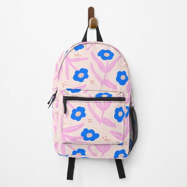 Artikelvorschau, Blaue und rosa Blumen entworfen und verkauft von colortheoryshop.