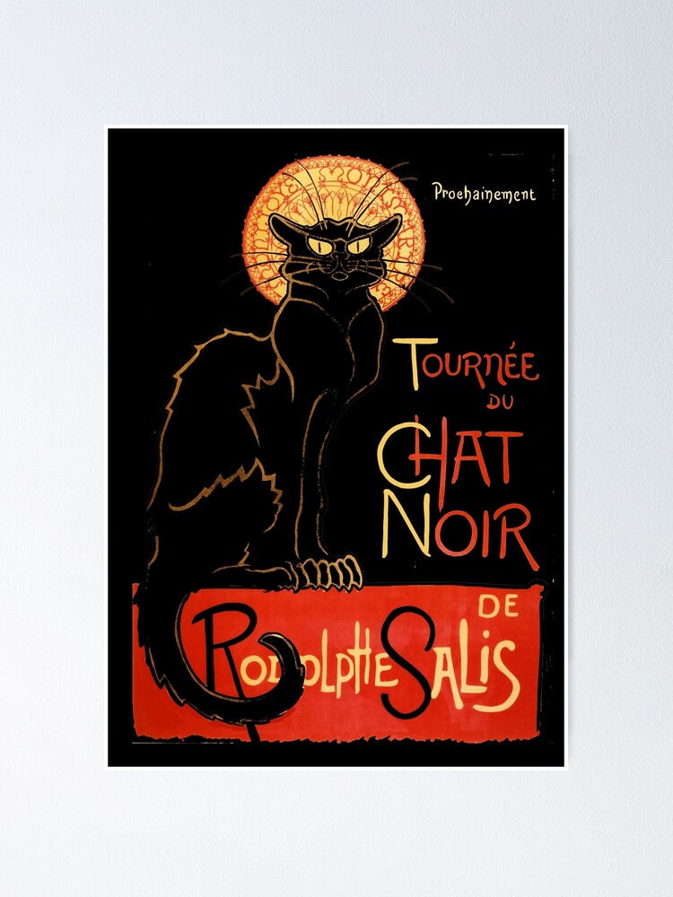 La Chat Noir Bohemian French Style Poster By Ice Tees Redbubble