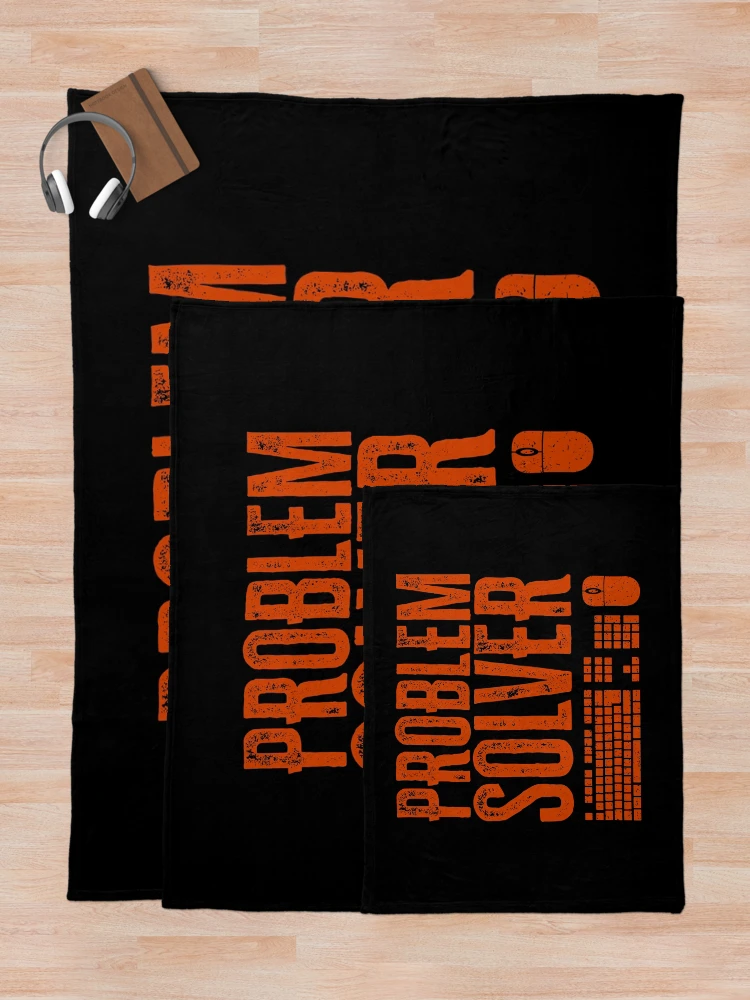 Thumbnail 5 of 6, Throw Blanket, Problem Solver: IT Techs Programmers and Computer Science - Orange designed and sold by Reconocer.