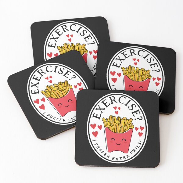 Item preview, Exercise I Prefer Extra Fries - Funny French Fry Food Pun designed and sold by TheButtonCrew.