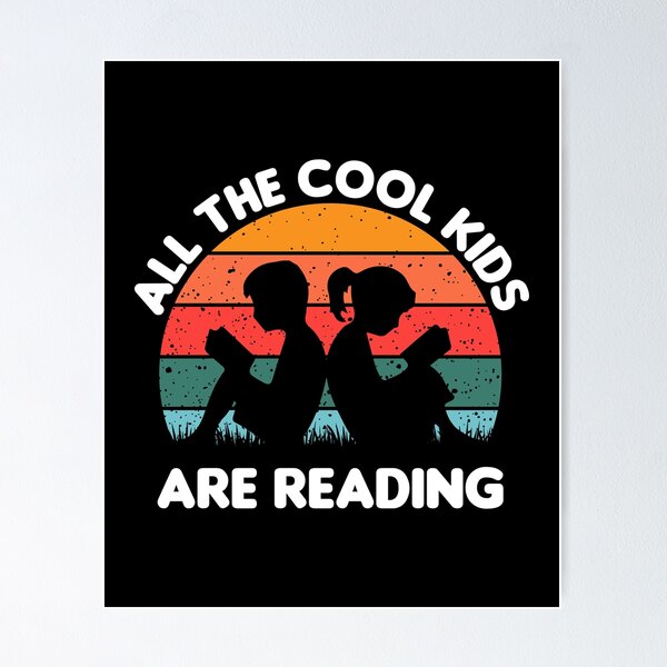 All The Cool Kids Are Reading Retro Vintage Sunset Tshirt