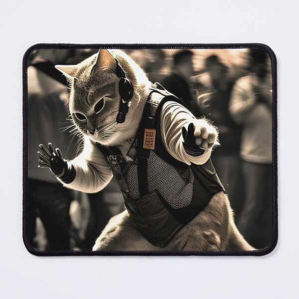 Item preview, Low saturation photo of a cat dancing at the coolest party ever designed and sold by RK - Shop.