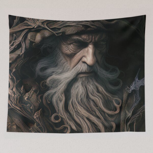 Item preview, Wise wizard wearing a magical robe illustration designed and sold by RK - Shop.