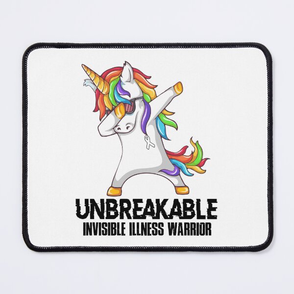 Item preview, Invisible Illness Awareness - Unicorn Invisible Illness Warrior Ribbon UNBREAKABLE designed and sold by Fernandezf.
