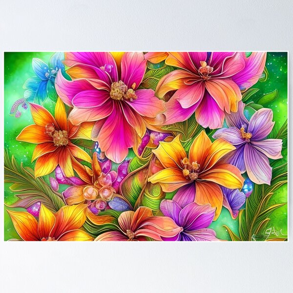 Item preview, Whimsical Flowers designed and sold by ArtGraffita.