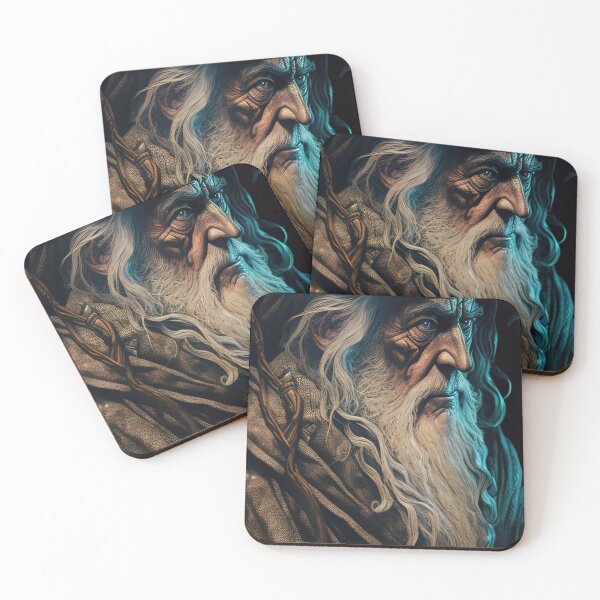 Item preview, Old wise wizard with long gray beard illustration designed and sold by RK - Shop.