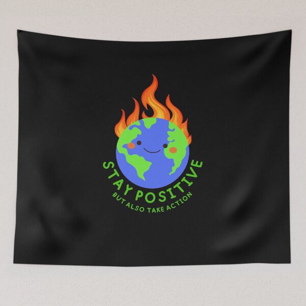Item preview, Stay Positive Shirt Planet Earth Pollution Greta Climate Change Shirt SOS Help Climate Strike Shirt Nature Future Natural Environment Cute Funny Gift Idea designed and sold by EpsilonEridani.