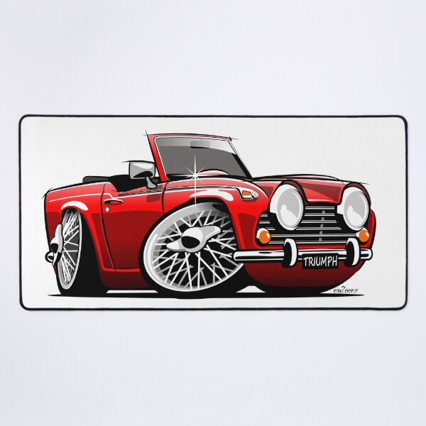 Artikel-Vorschau von Triumph TR4 / TR5 Karikatur rot, designt und verkauft von car2oonz.