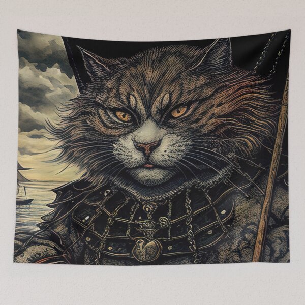 Item preview, Portrait of the king of the pirate cats illustration designed and sold by RK - Shop.