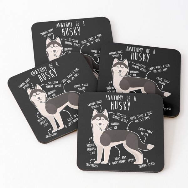 Item preview, Black and White Siberian Husky Dog Anatomy designed and sold by Clara Hollins.