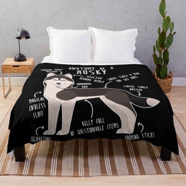Item preview, Black and White Siberian Husky Dog Anatomy designed and sold by Clara Hollins.