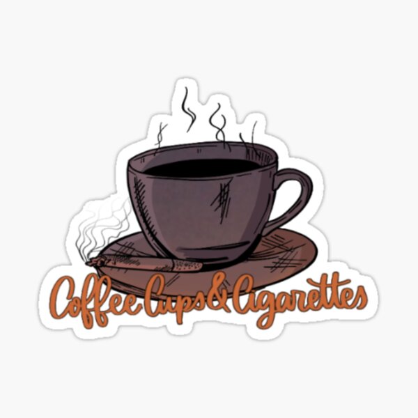 "coffee cups and cigarettes" Sticker for Sale by sophssstickers Redbubble