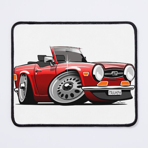 Item preview, Triumph TR6 caricature red designed and sold by car2oonz.