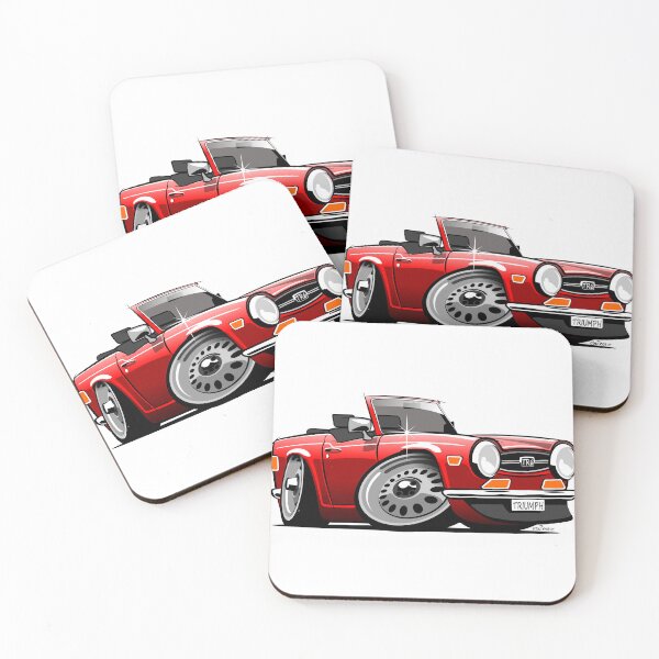 Item preview, Triumph TR6 caricature red designed and sold by car2oonz.