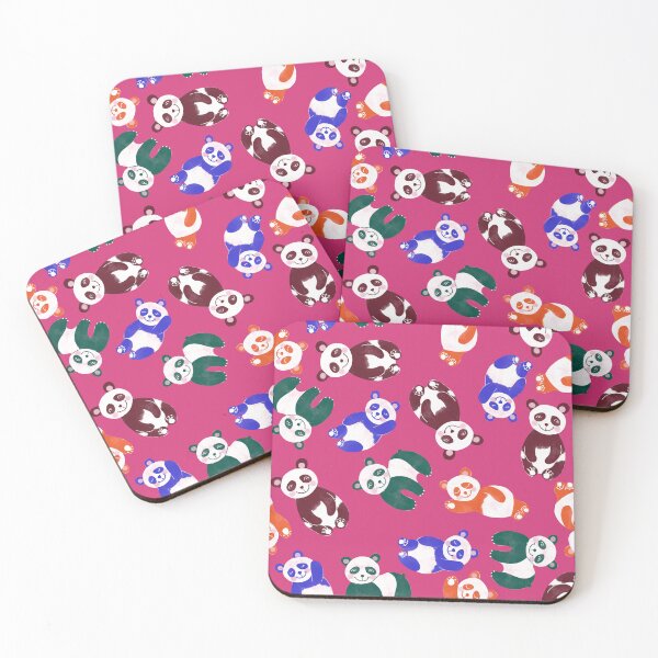 Item preview, Happy-pandas-colorful-pink-cute-cuddly-animals designed and sold by Kimmygowland.