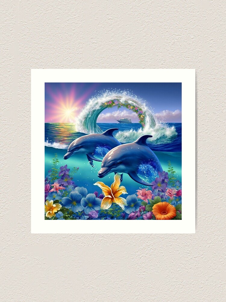 Dolphins Cruising Art Print for Sale by Lorissatrope