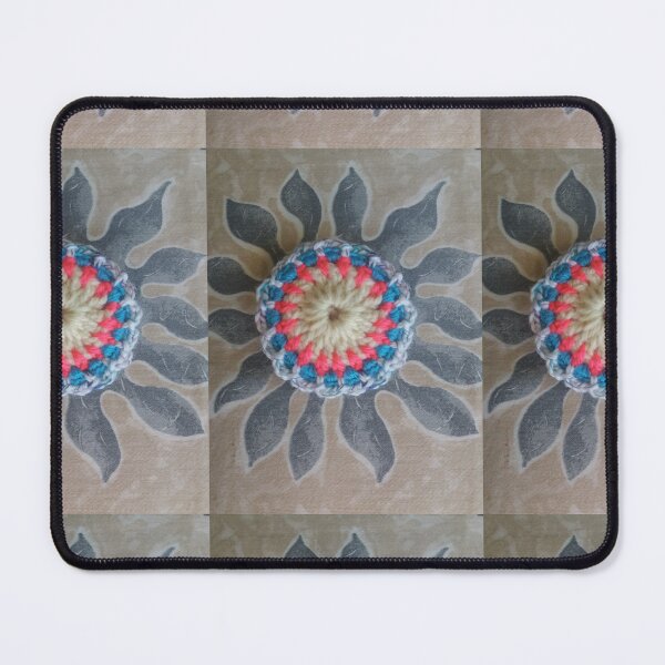 Item preview, Handmade mandala crocheted - wool and vintage fabric // designed and sold by Lillrose.