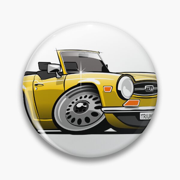 Item preview, Triumph TR6 caricature yellow designed and sold by car2oonz.