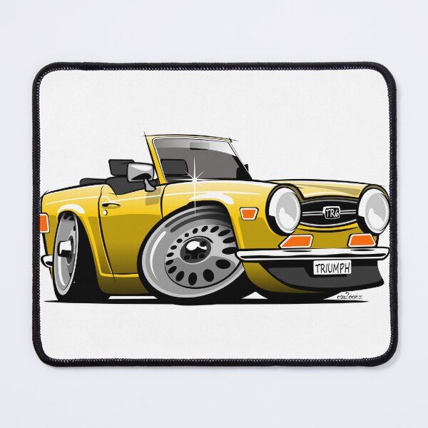 Item preview, Triumph TR6 caricature yellow designed and sold by car2oonz.