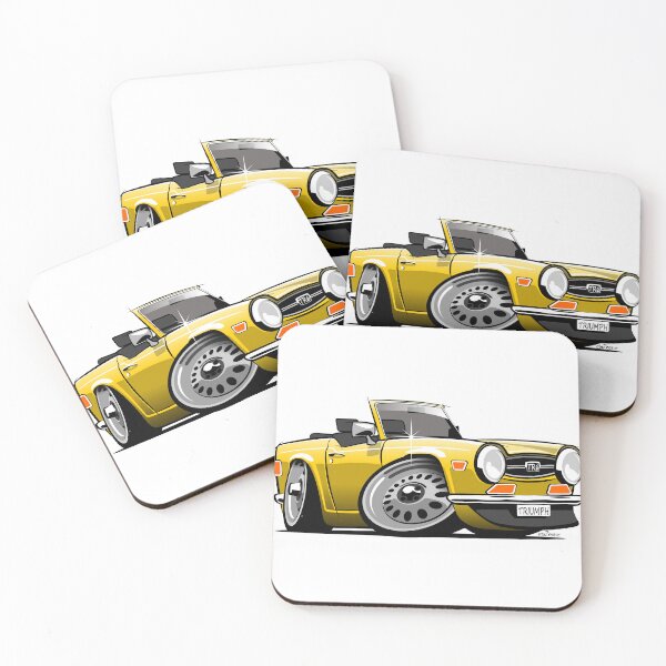 Item preview, Triumph TR6 caricature yellow designed and sold by car2oonz.