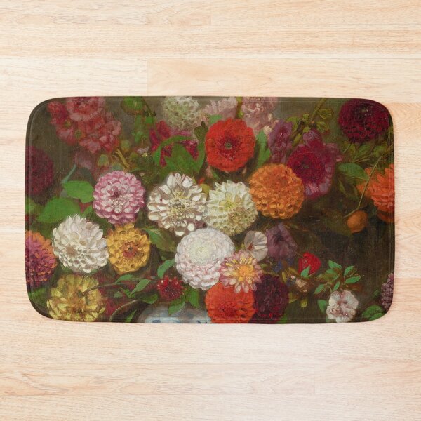 Item preview, Still Life with Dahlias and Zinnias by  Eugène Delacroix, 1835 designed and sold by Vintage Wall Art.
