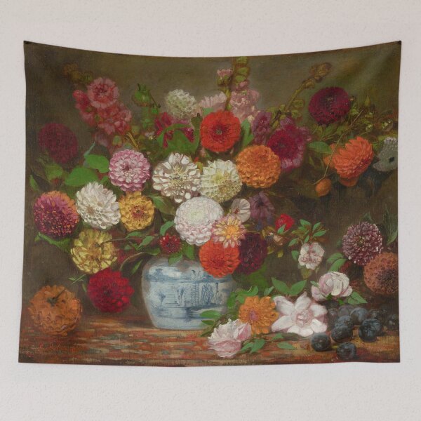 Item preview, Still Life with Dahlias and Zinnias by  Eugène Delacroix, 1835 designed and sold by Vintage Wall Art.