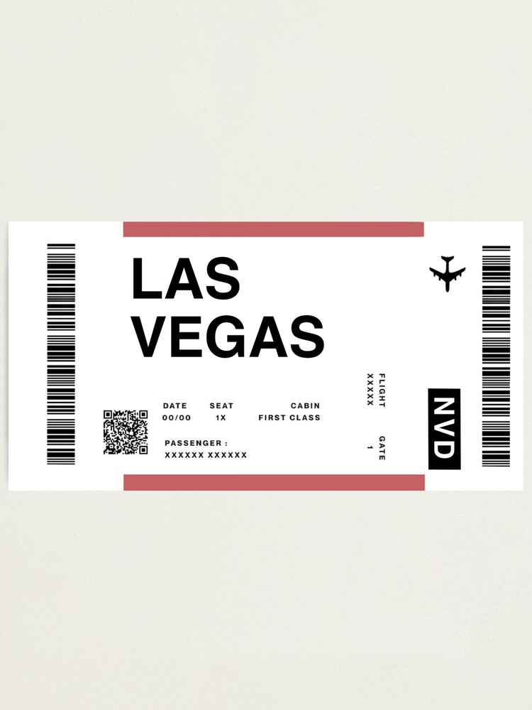 Las Vegas plane ticket | Photographic Print