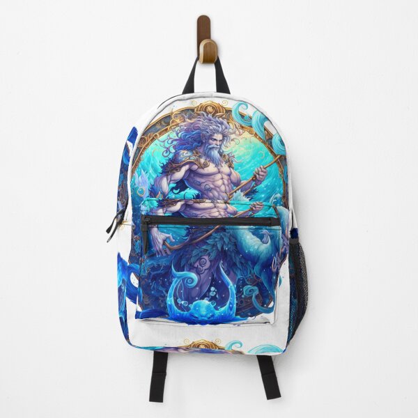 Item preview, Gorgeous image of Poseidon surrounded by sea creatures. designed and sold by liana campbell.
