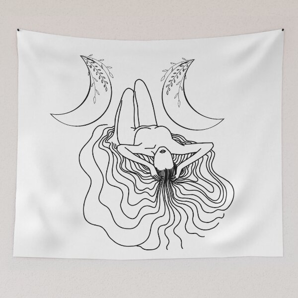 Item preview, Triple Moon Goddess - A spiritual illustration designed and sold by Annalee Beer.