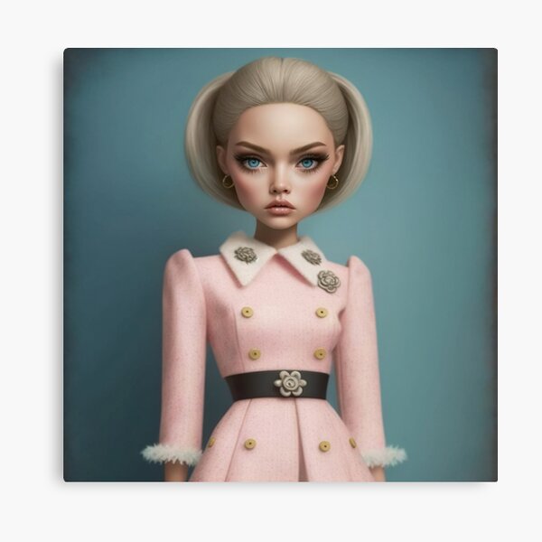 Blonde Girl with pink Coat Canvas Print