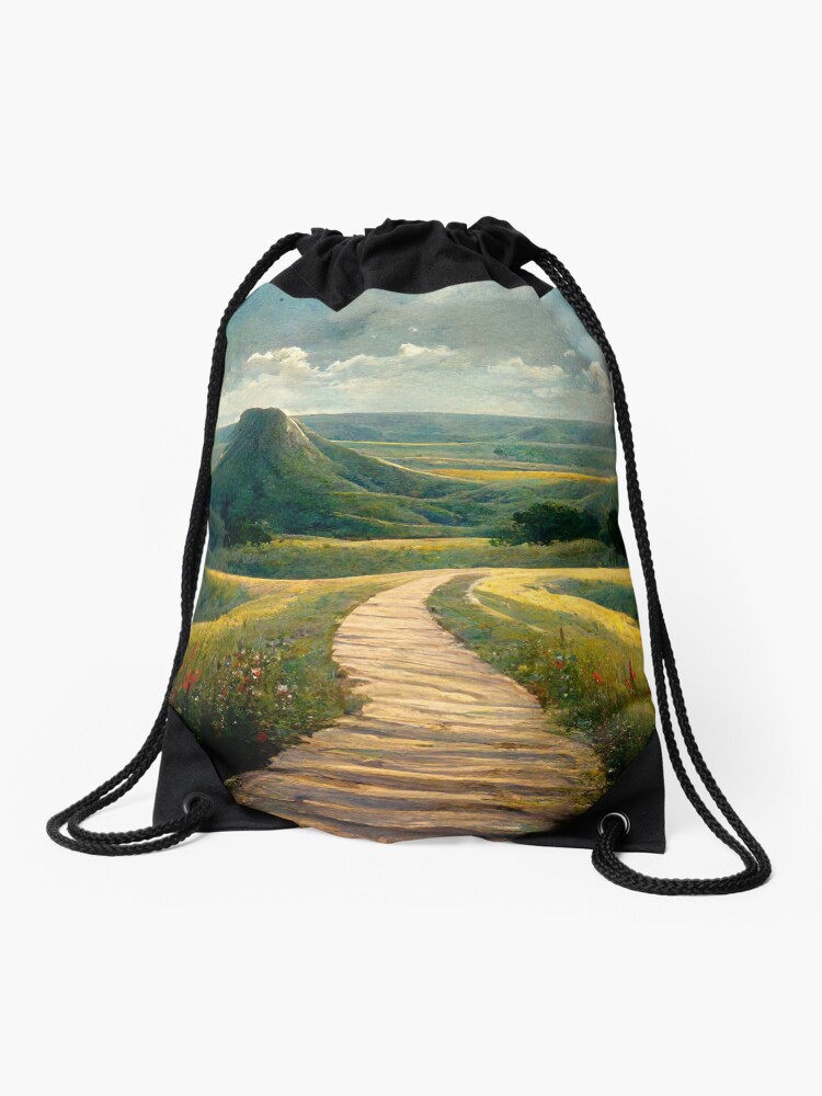 Thumbnail 1 of 3, Drawstring Bag, Peaceful Plains designed and sold by JourneytoSecure.
