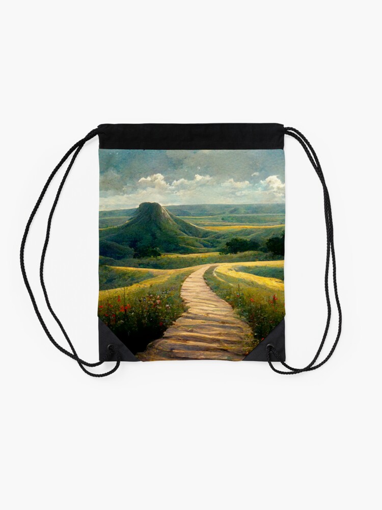 Thumbnail 2 of 3, Drawstring Bag, Peaceful Plains designed and sold by JourneytoSecure.