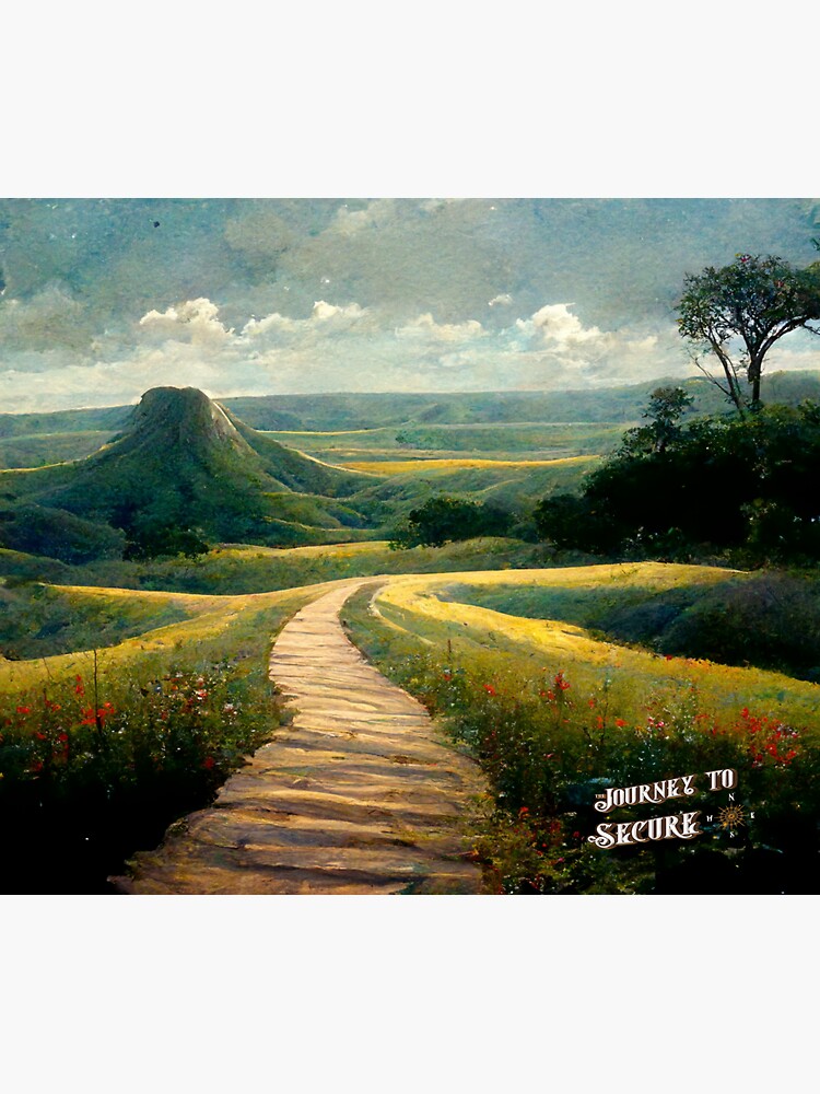 Thumbnail 3 of 3, Sticker, Peaceful Plains designed and sold by JourneytoSecure.