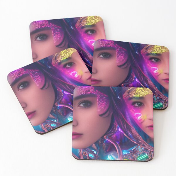 Item preview, pretty neon girls wink designed and sold by AbundanceMind.