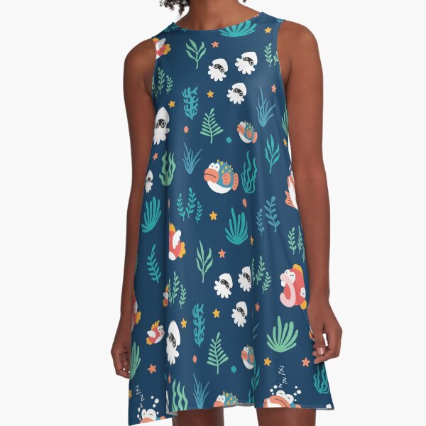 plumber ocean pattern A-Line Dress
