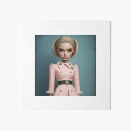 Blonde Girl with pink Coat Art Board Print