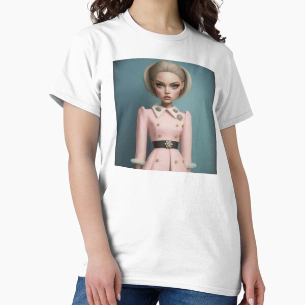 Blonde Girl with pink Coat Classic T-Shirt
