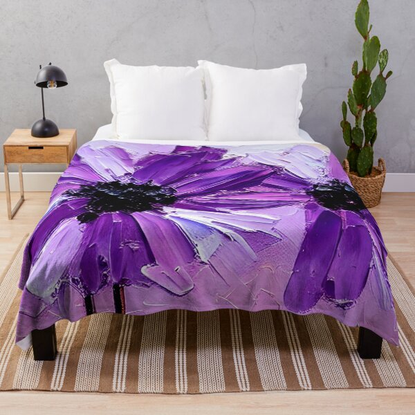 Aperçu de l'œuvre Art abstrait de fleur de floraison, art de fleur pourpre, art de couteau de palette, art lourd créée et vendue par viewgraphics.